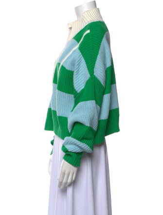 Staud Striped Mock Neck Sweater