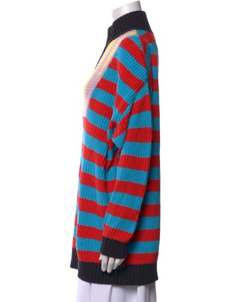 Staud Striped Mock Neck Sweater