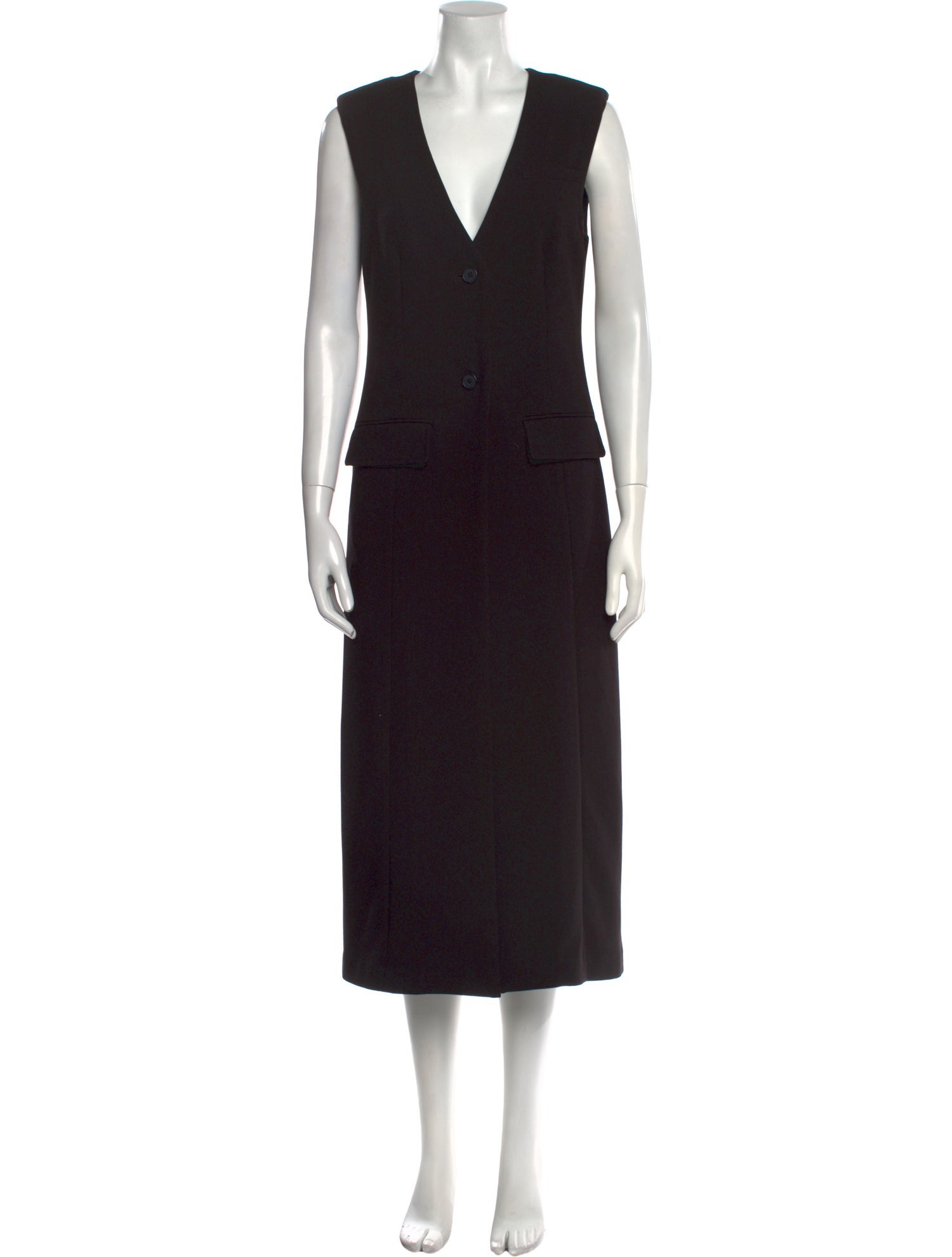 Staud V-Neck Midi Length Dress