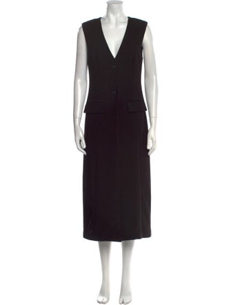 Staud V-Neck Midi Length Dress