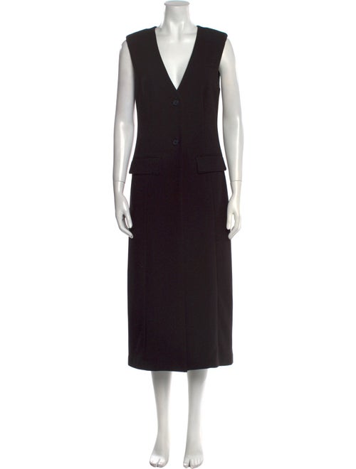 Staud V-Neck Midi Length Dress