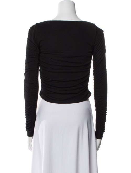 Staud Square Neckline Long Sleeve Crop Top