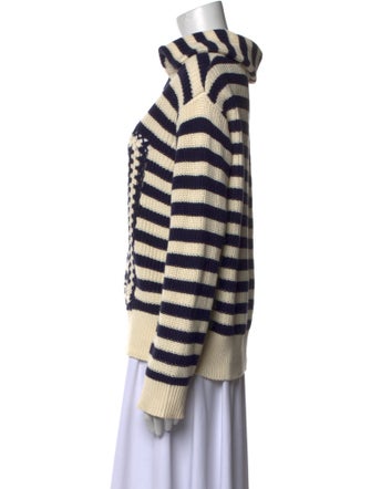 Staud Striped V-Neck Sweater