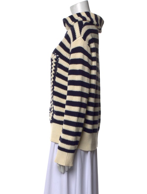 Staud Striped V-Neck Sweater