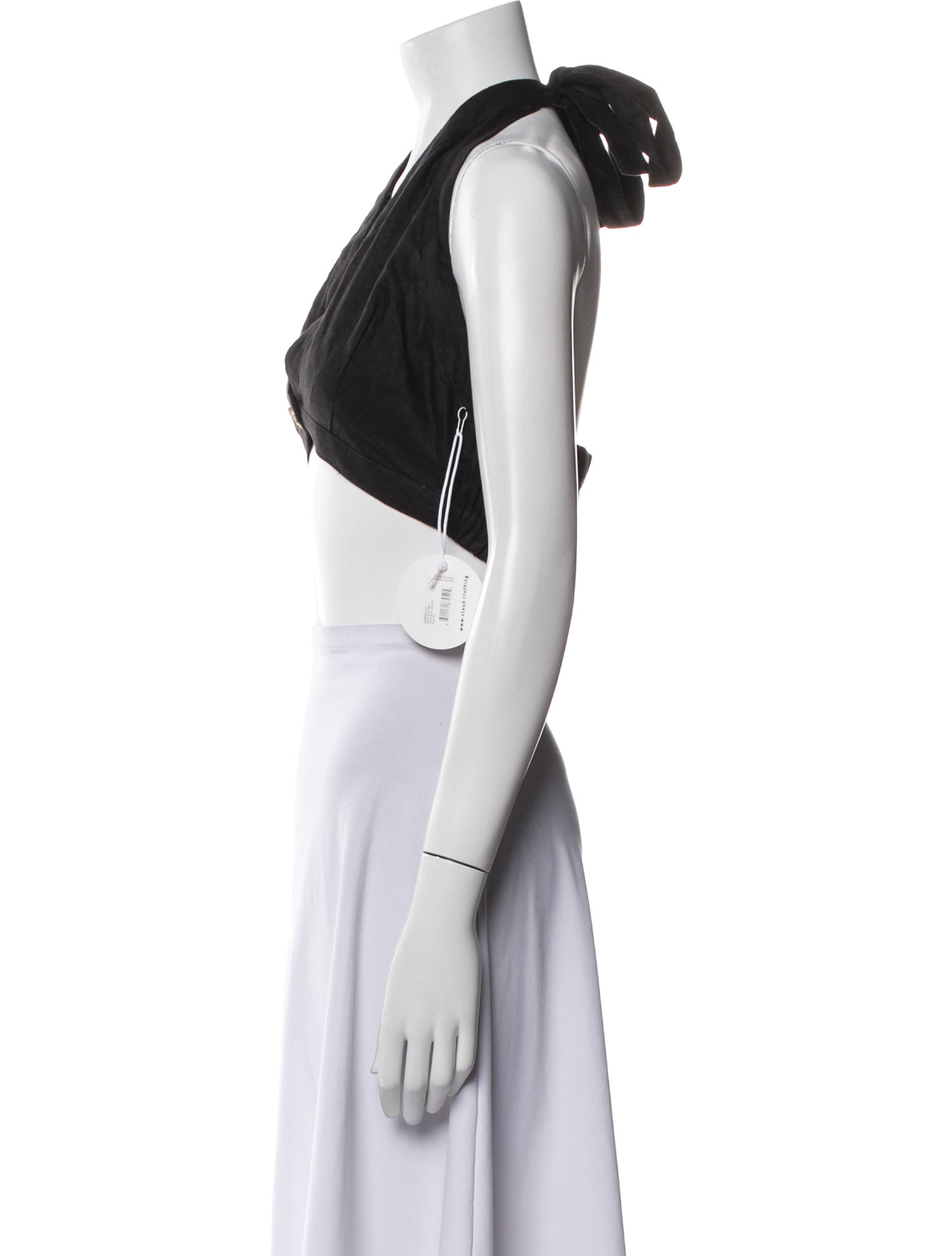 Staud Linen Halterneck Crop Top