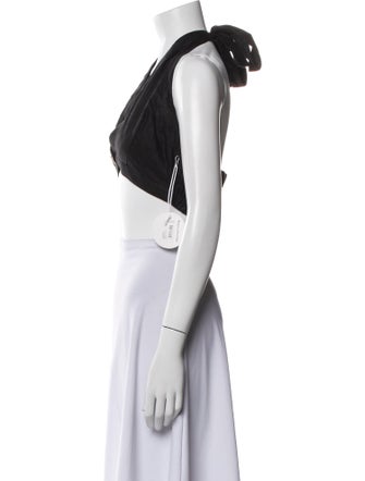 Staud Linen Halterneck Crop Top