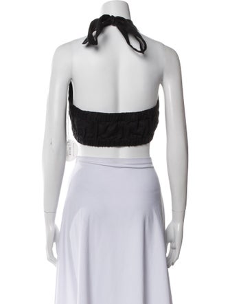 Staud Linen Halterneck Crop Top