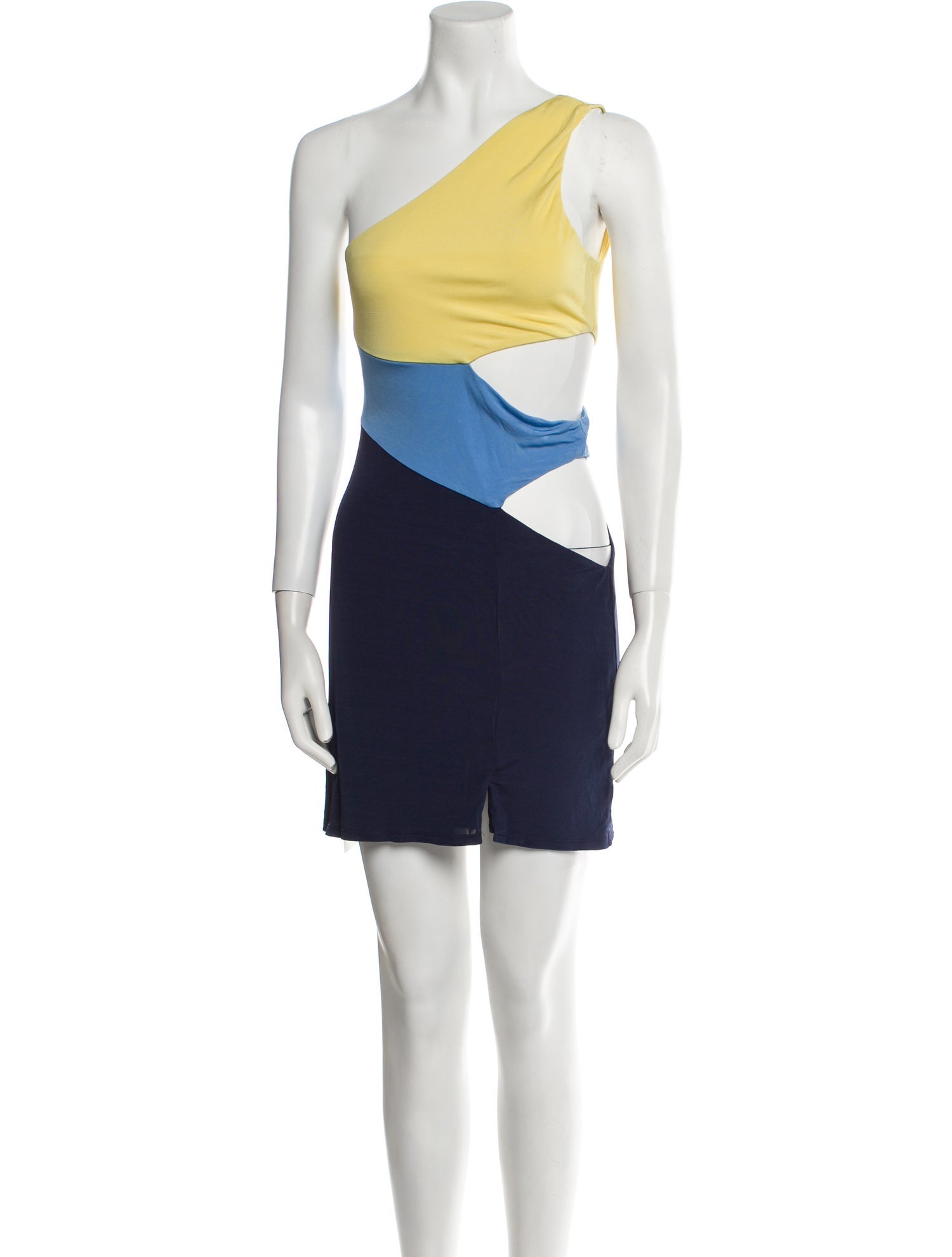 Staud Colorblock Pattern Mini Dress
