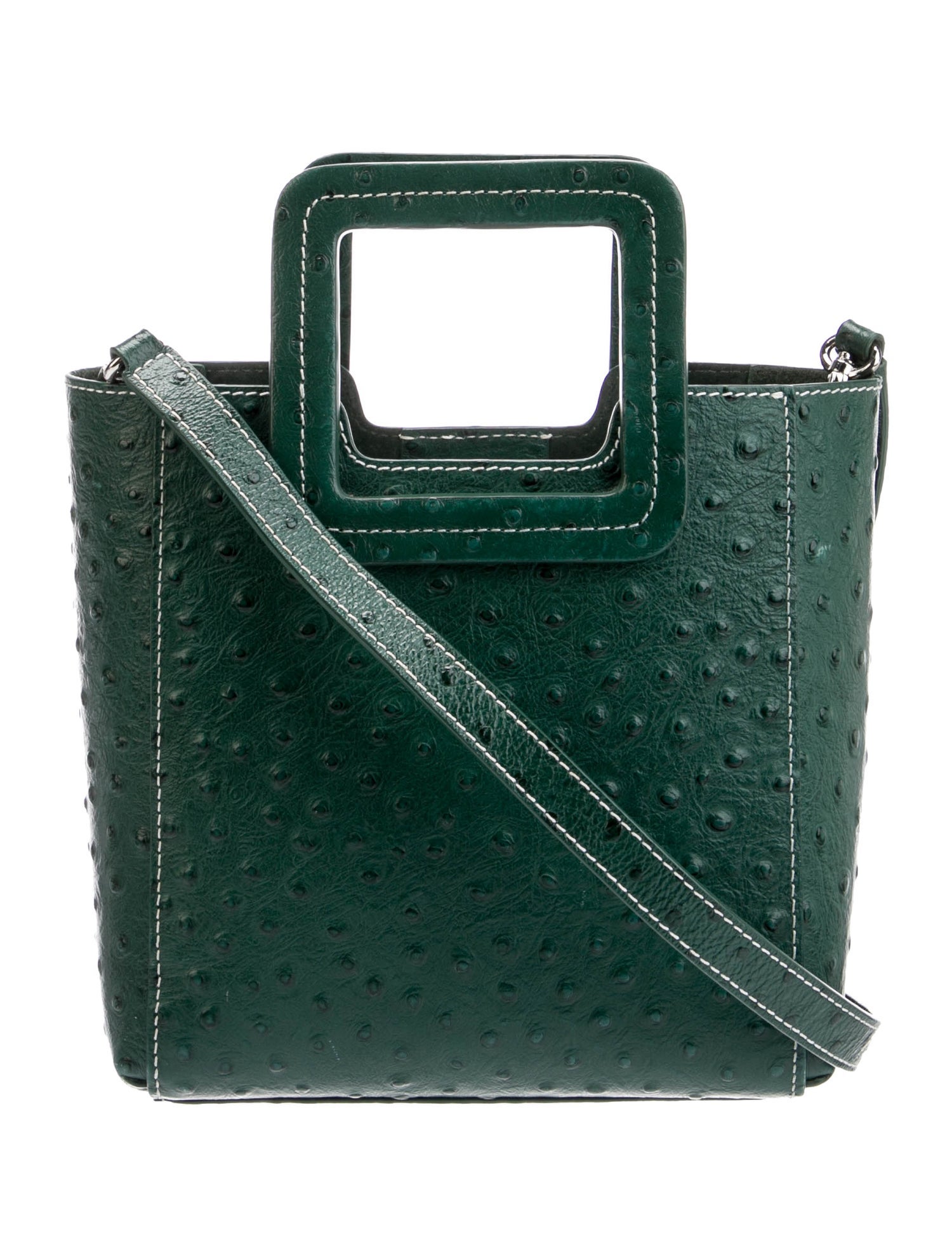 Staud Embossed Leather Top Handle Bag
