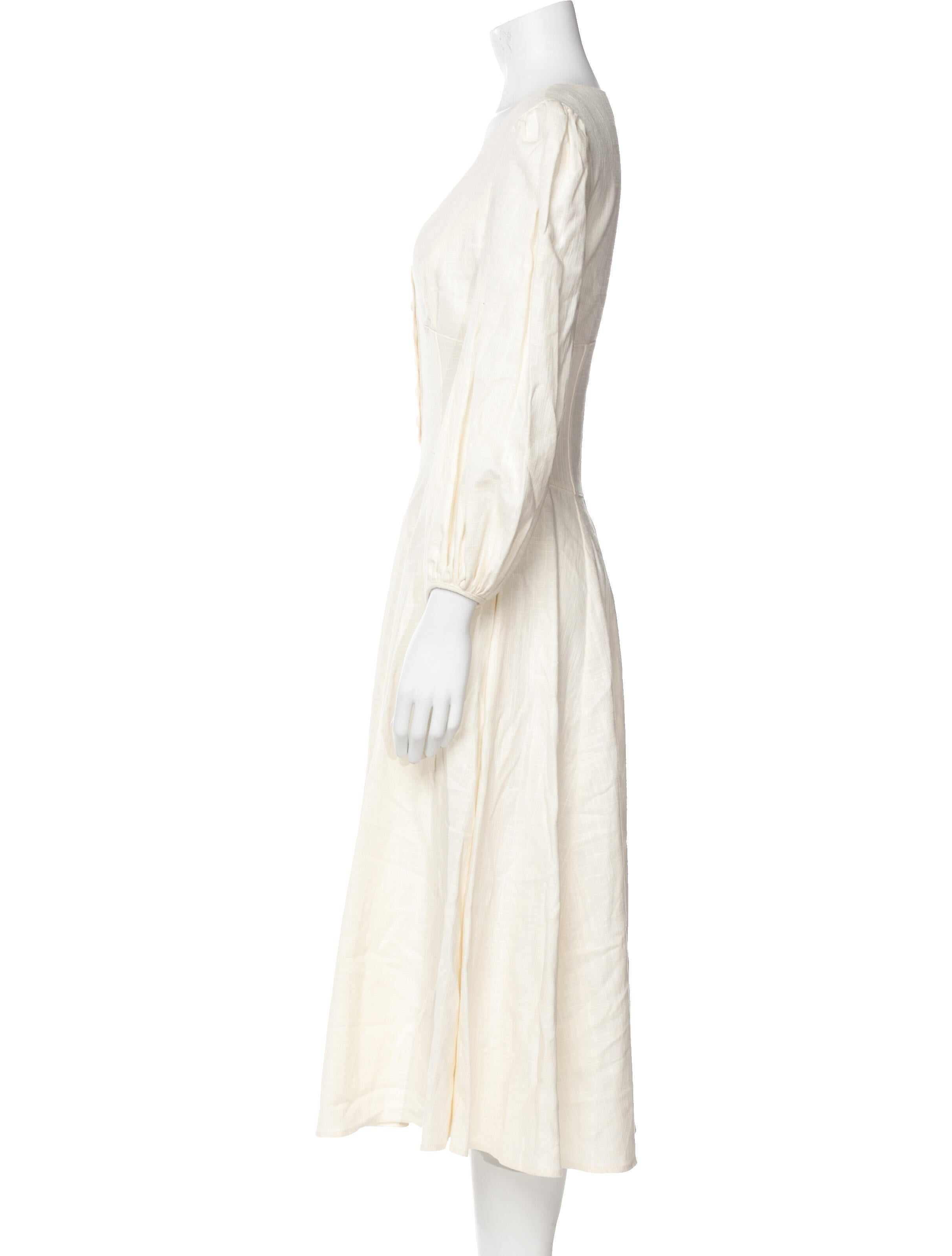 Staud V-Neck Midi Length Dress