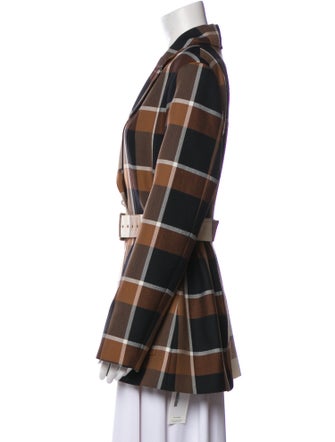 Staud Plaid Print Blazer