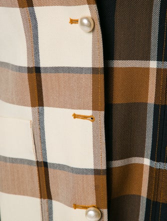 Staud Plaid Print Blazer