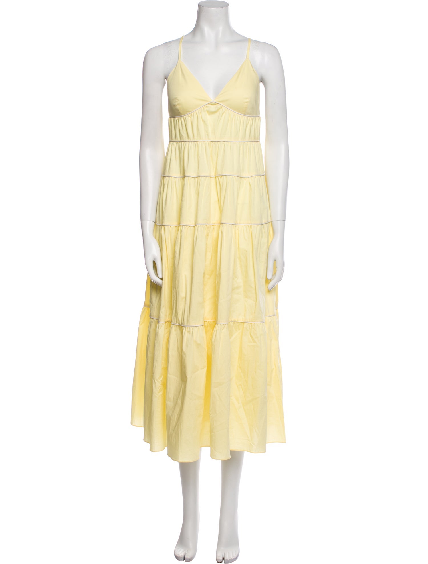 Staud V-Neck Long Dress