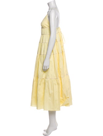 Staud V-Neck Long Dress