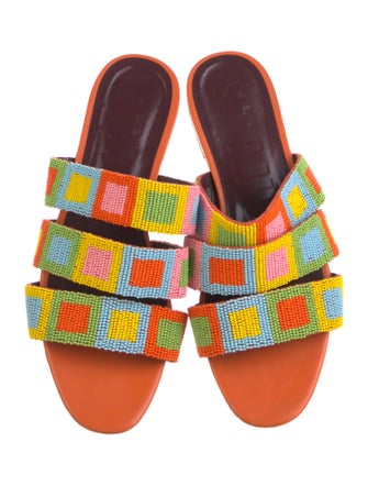 Staud Leather Printed Flats