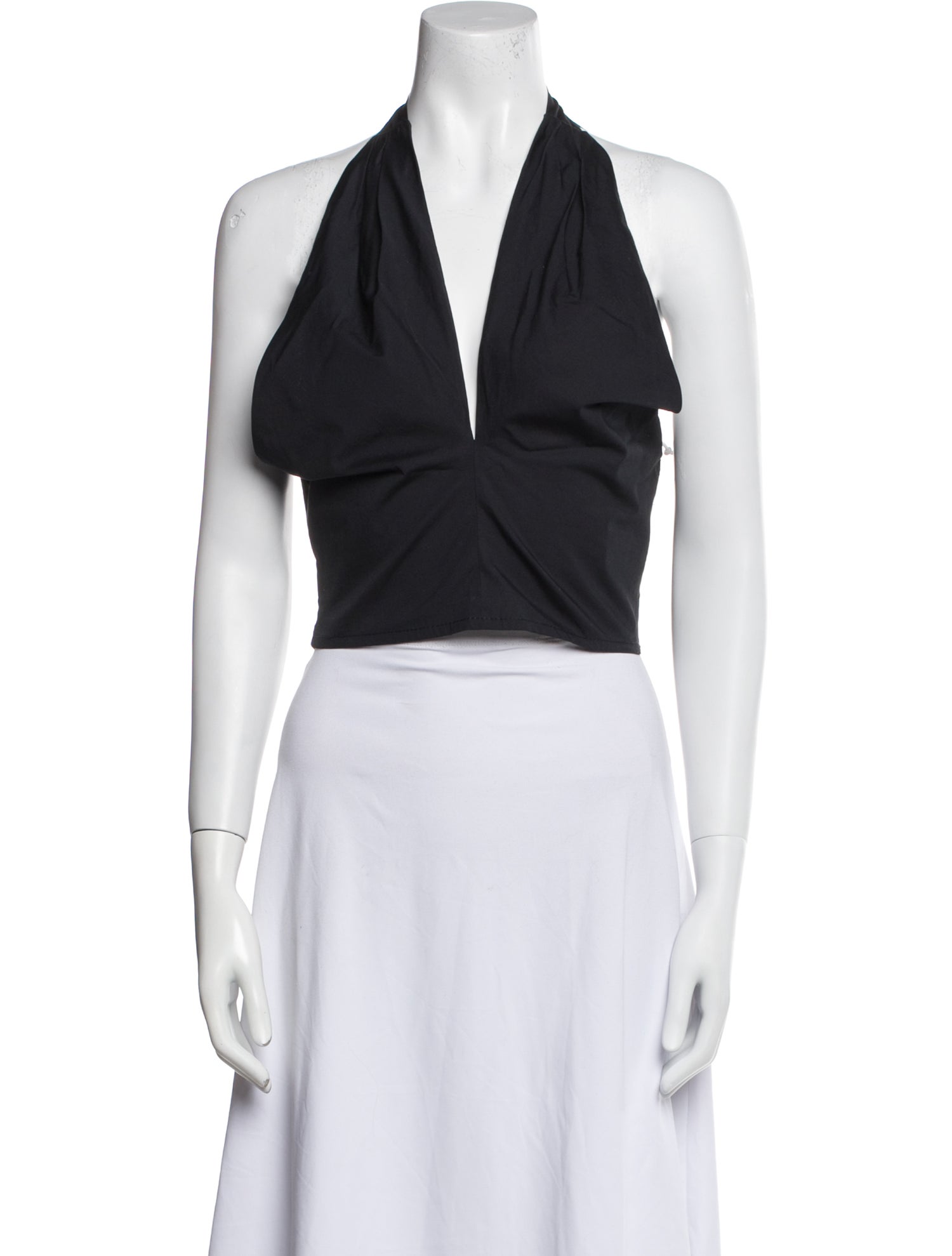 Staud Halterneck Sleeveless Crop Top