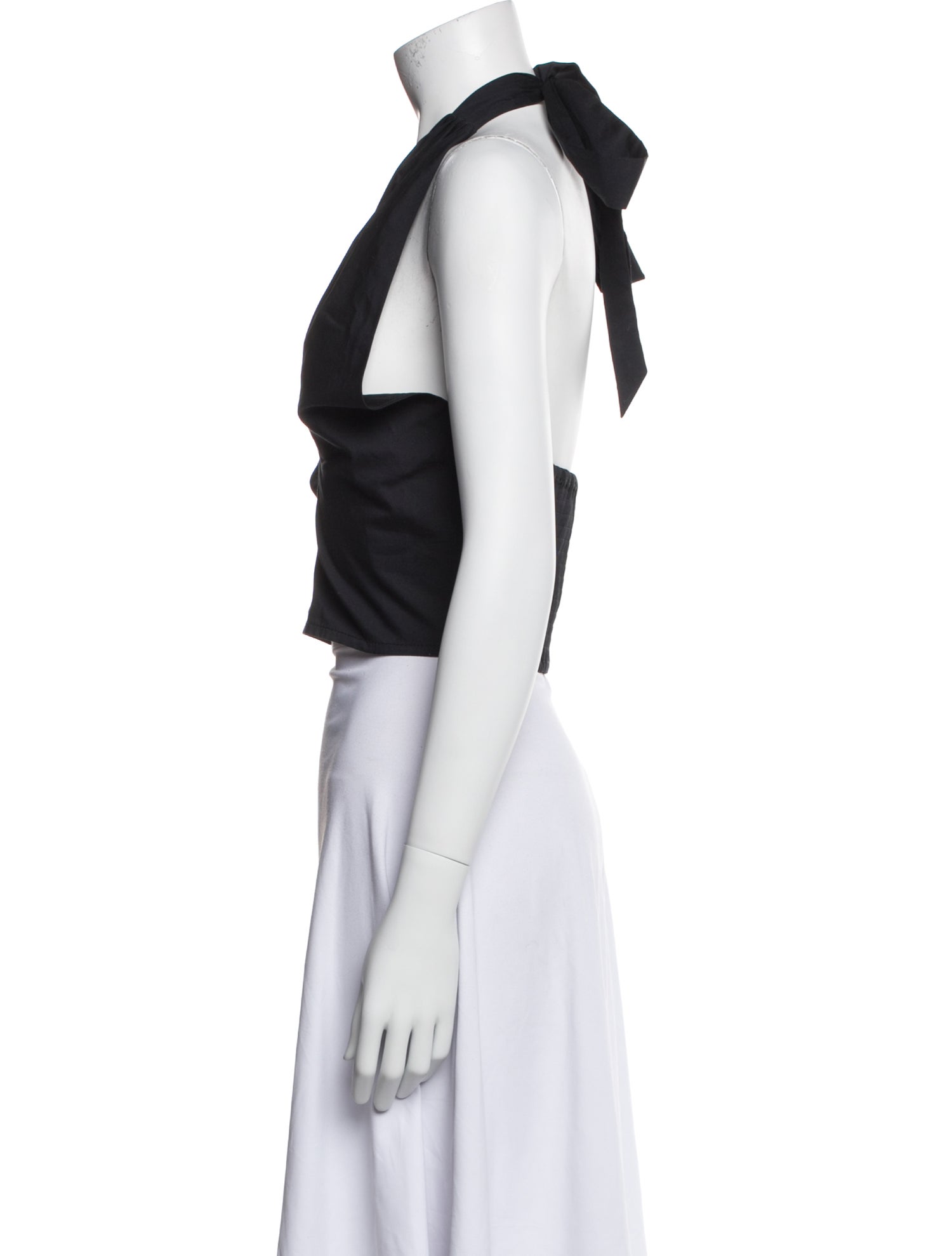 Staud Halterneck Sleeveless Crop Top