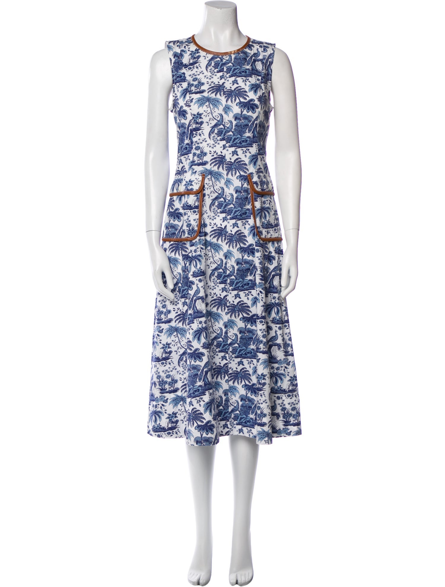 Staud Printed Midi Length Dress