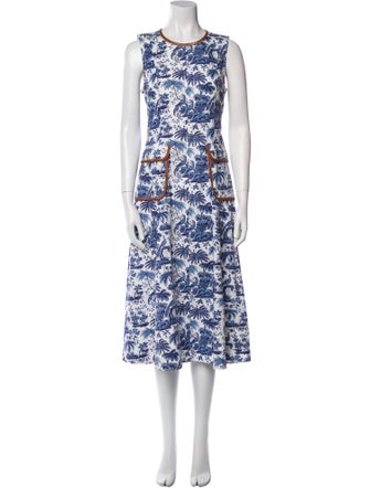 Staud Printed Midi Length Dress