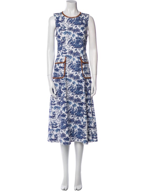 Staud Printed Midi Length Dress