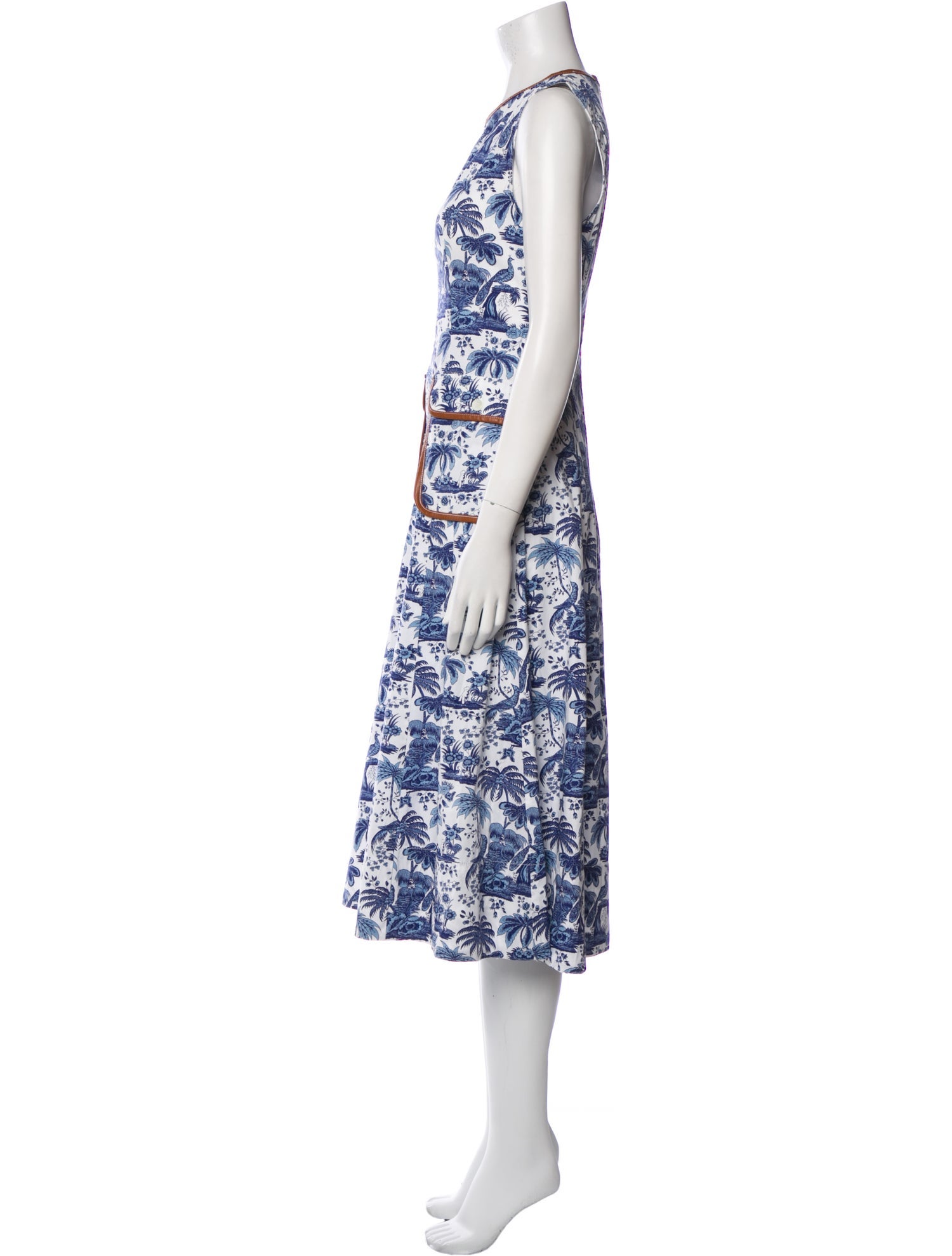 Staud Printed Midi Length Dress