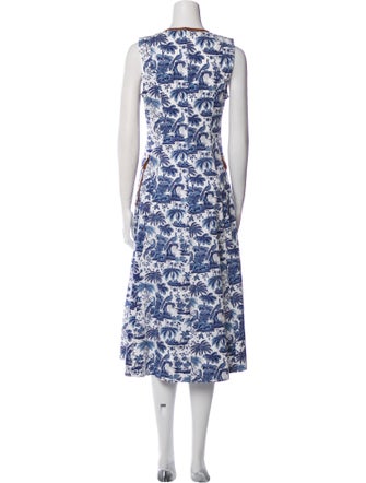 Staud Printed Midi Length Dress