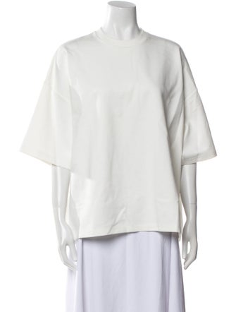 Staud Crew Neck Three-Quarter Sleeve Blouse