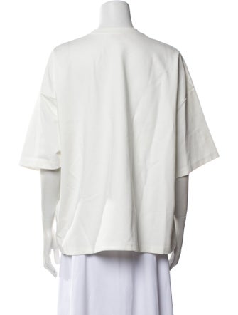 Staud Crew Neck Three-Quarter Sleeve Blouse
