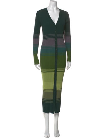 Staud Striped V-Neck Sweater