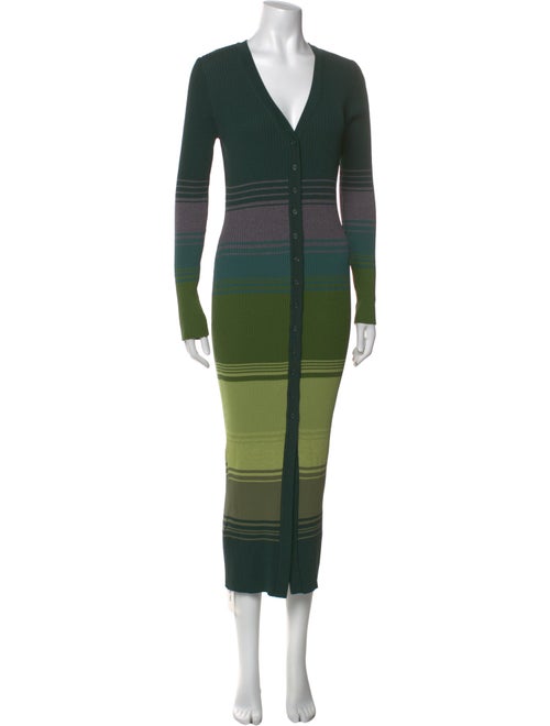 Staud Striped V-Neck Sweater