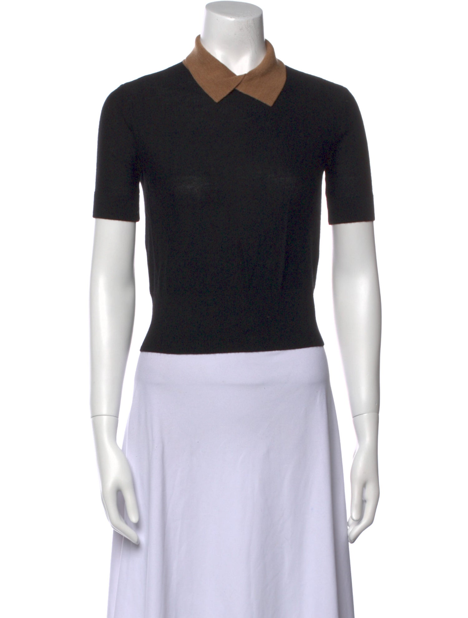 Staud Colorblock Pattern Short Sleeve Polo