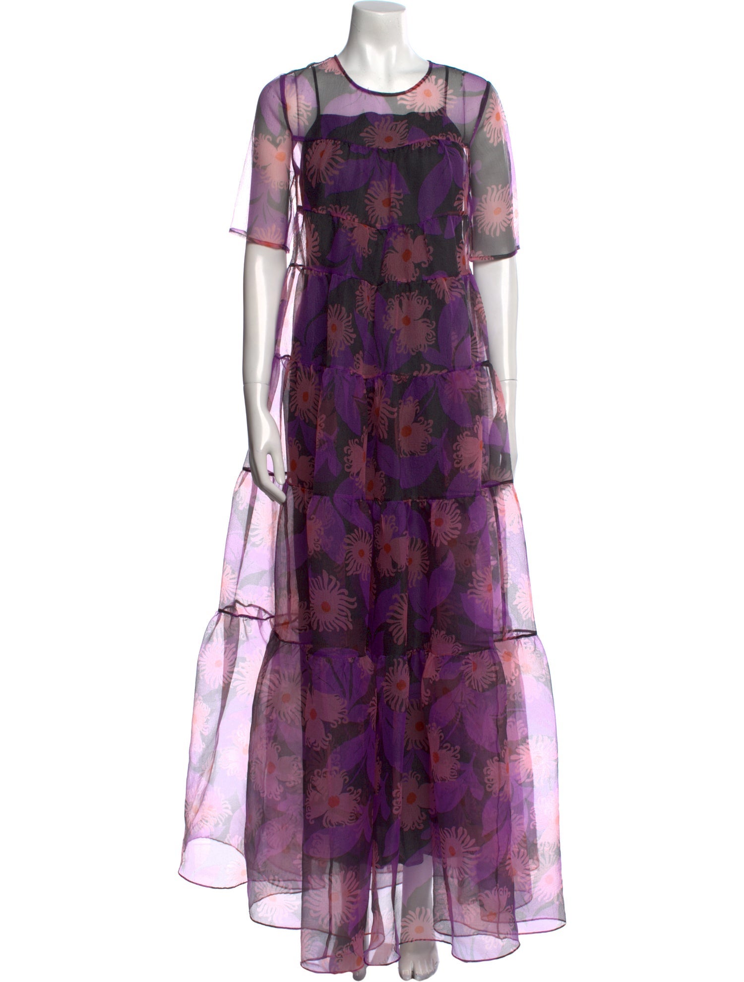 Staud Floral Print Long Dress