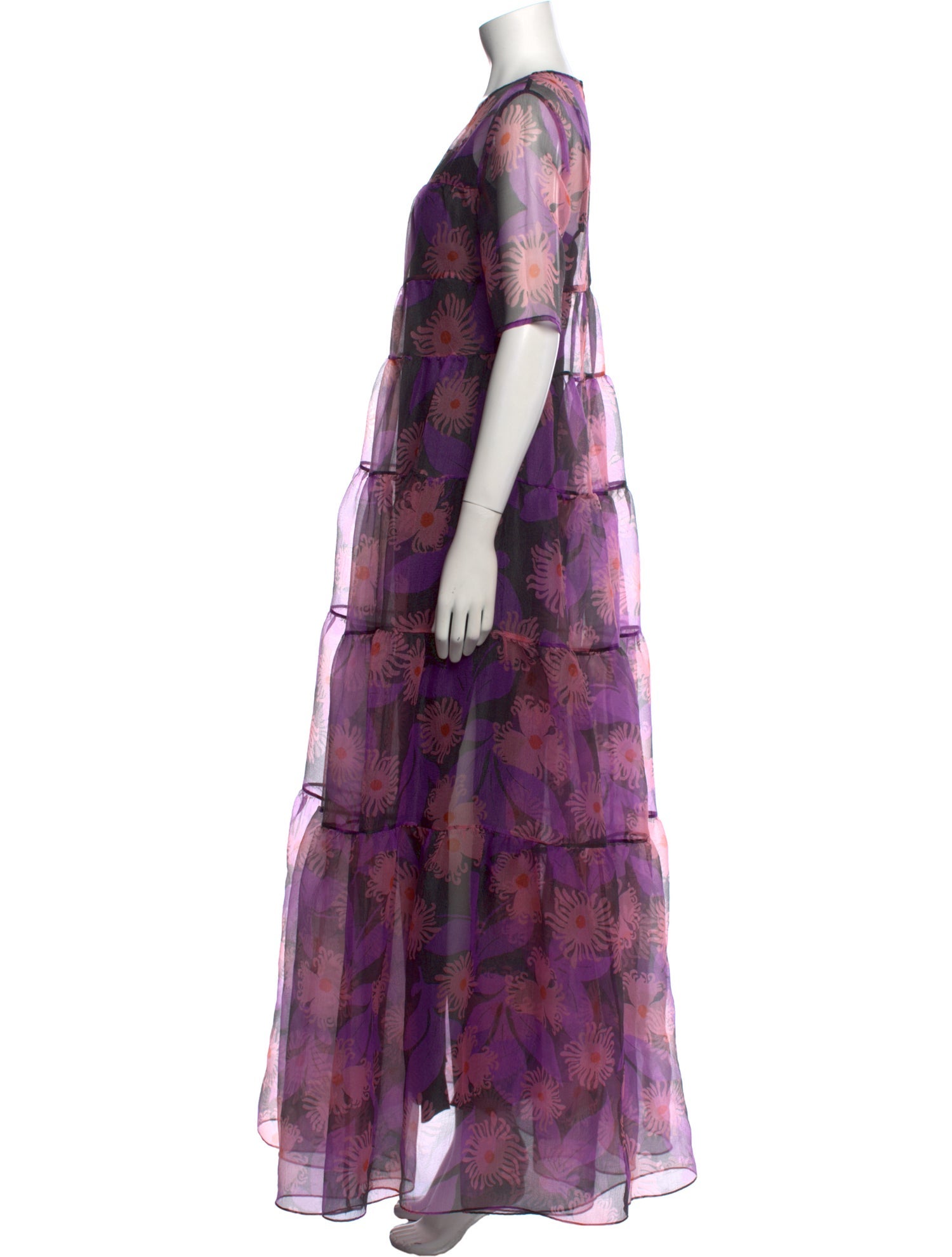 Staud Floral Print Long Dress