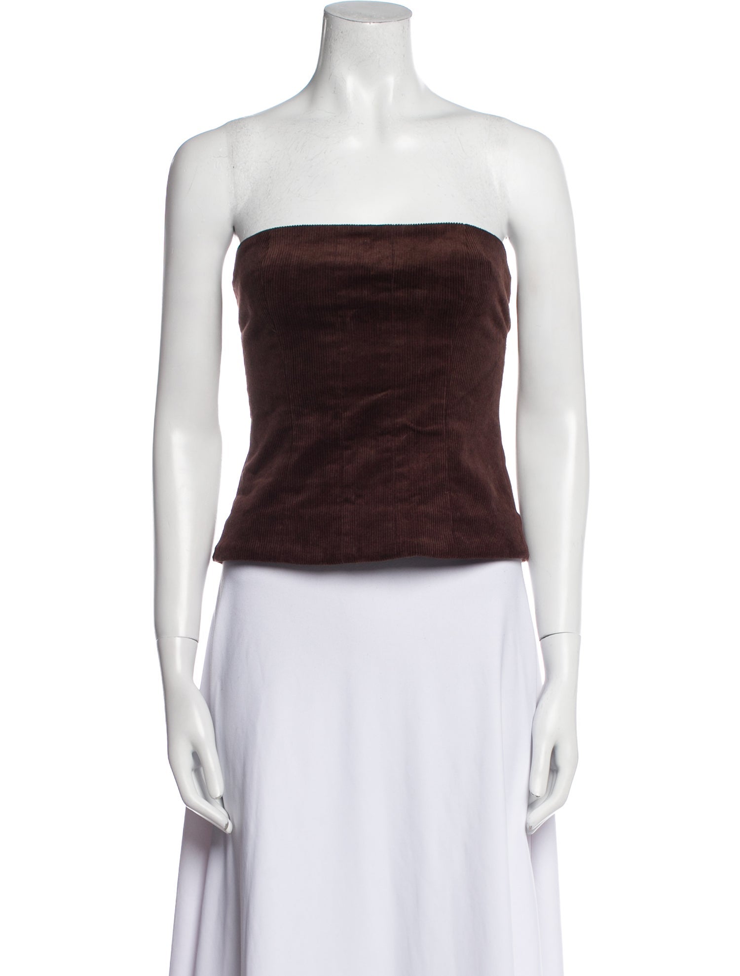 Staud Corduroy Strapless Crop Top