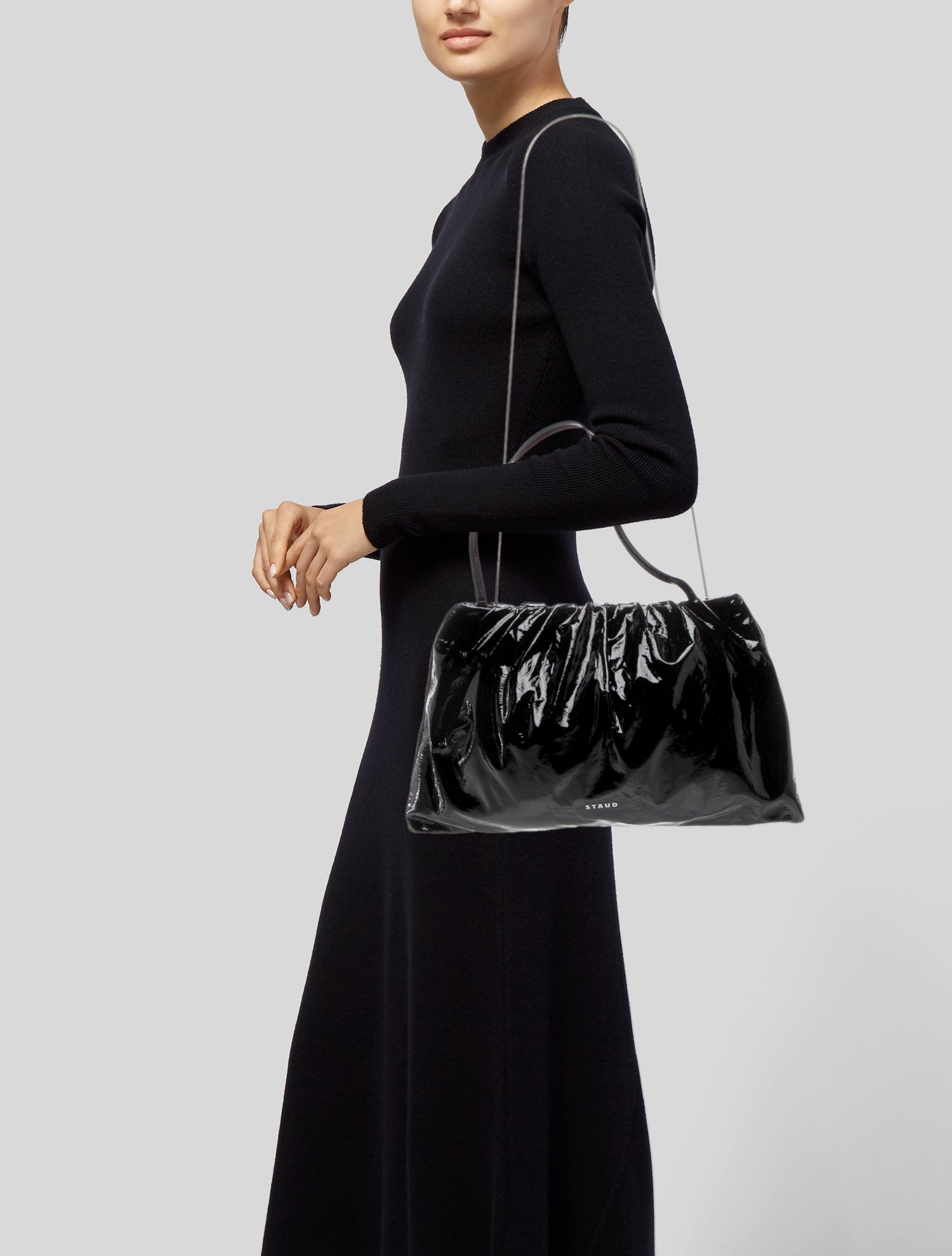 Staud Patent Leather Shoulder Bag