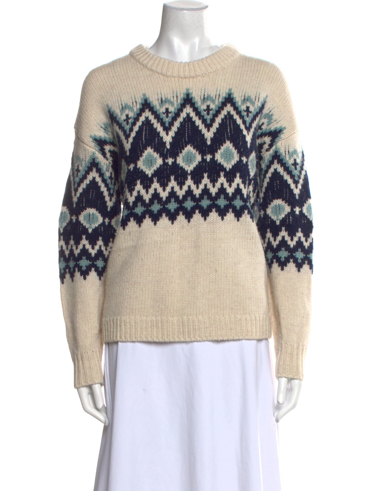 Staud Printed Crew Neck Sweater