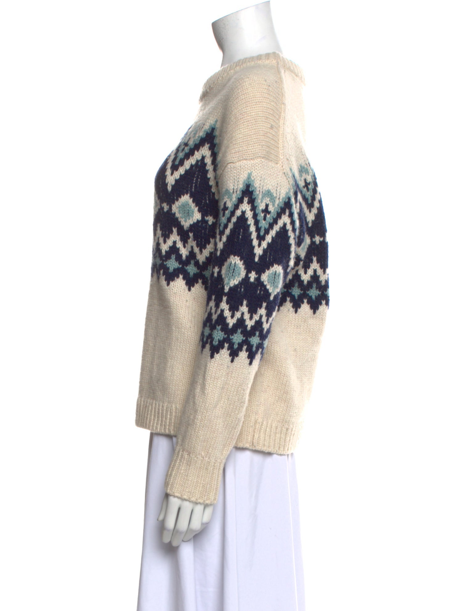 Staud Printed Crew Neck Sweater