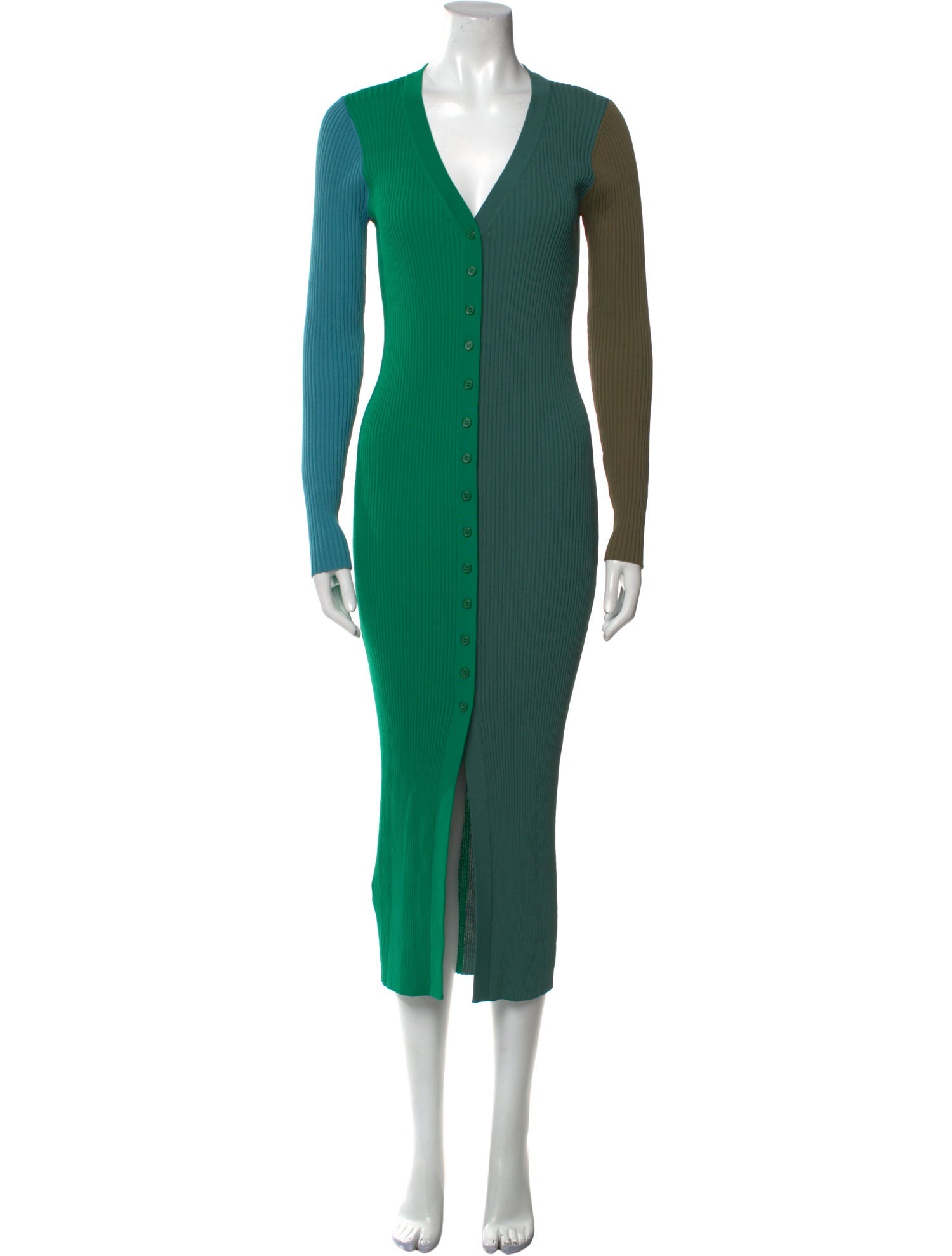 Staud V-Neck Long Dress