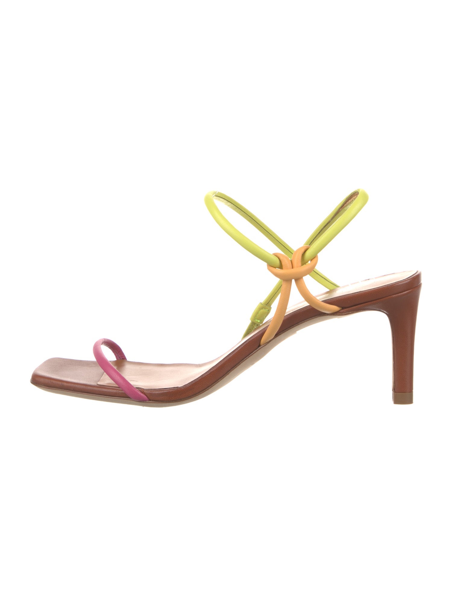 Staud Leather Colorblock Pattern Slingback Sandals