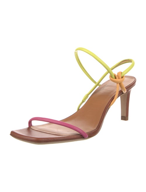 Staud Leather Colorblock Pattern Slingback Sandals