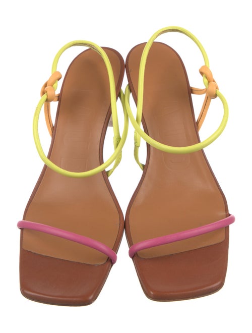 Staud Leather Colorblock Pattern Slingback Sandals