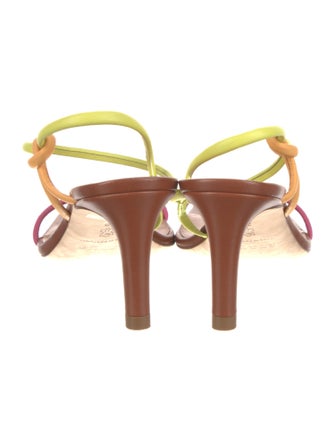 Staud Leather Colorblock Pattern Slingback Sandals