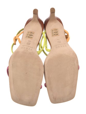 Staud Leather Colorblock Pattern Slingback Sandals