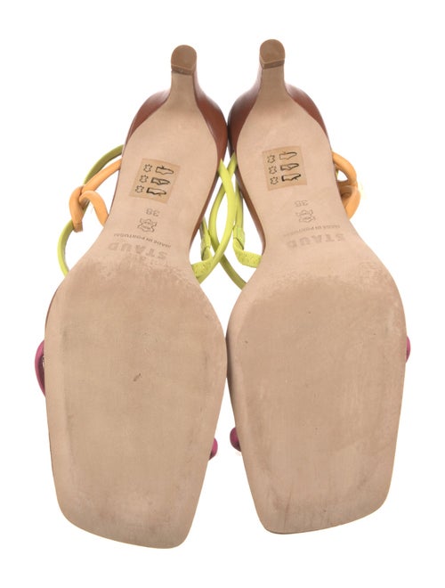 Staud Leather Colorblock Pattern Slingback Sandals