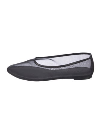 Staud Mesh Leather Trim Embellishment Ballet Flats