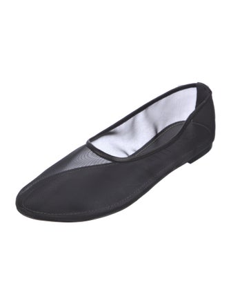 Staud Mesh Leather Trim Embellishment Ballet Flats