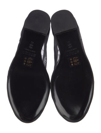 Staud Mesh Leather Trim Embellishment Ballet Flats