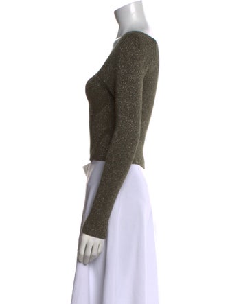 Staud Square Neckline Long Sleeve Crop Top