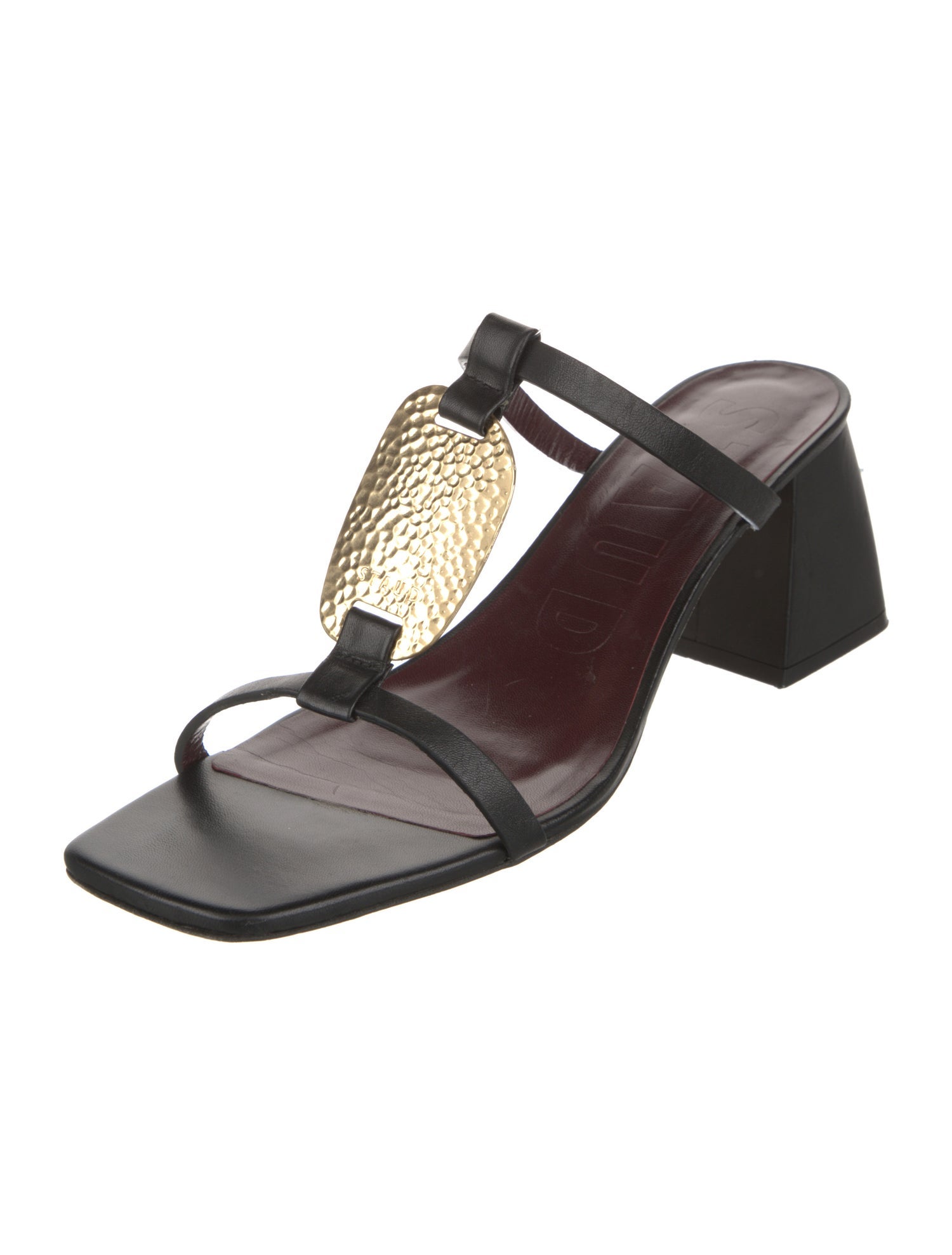 Staud Leather T-Strap Sandals