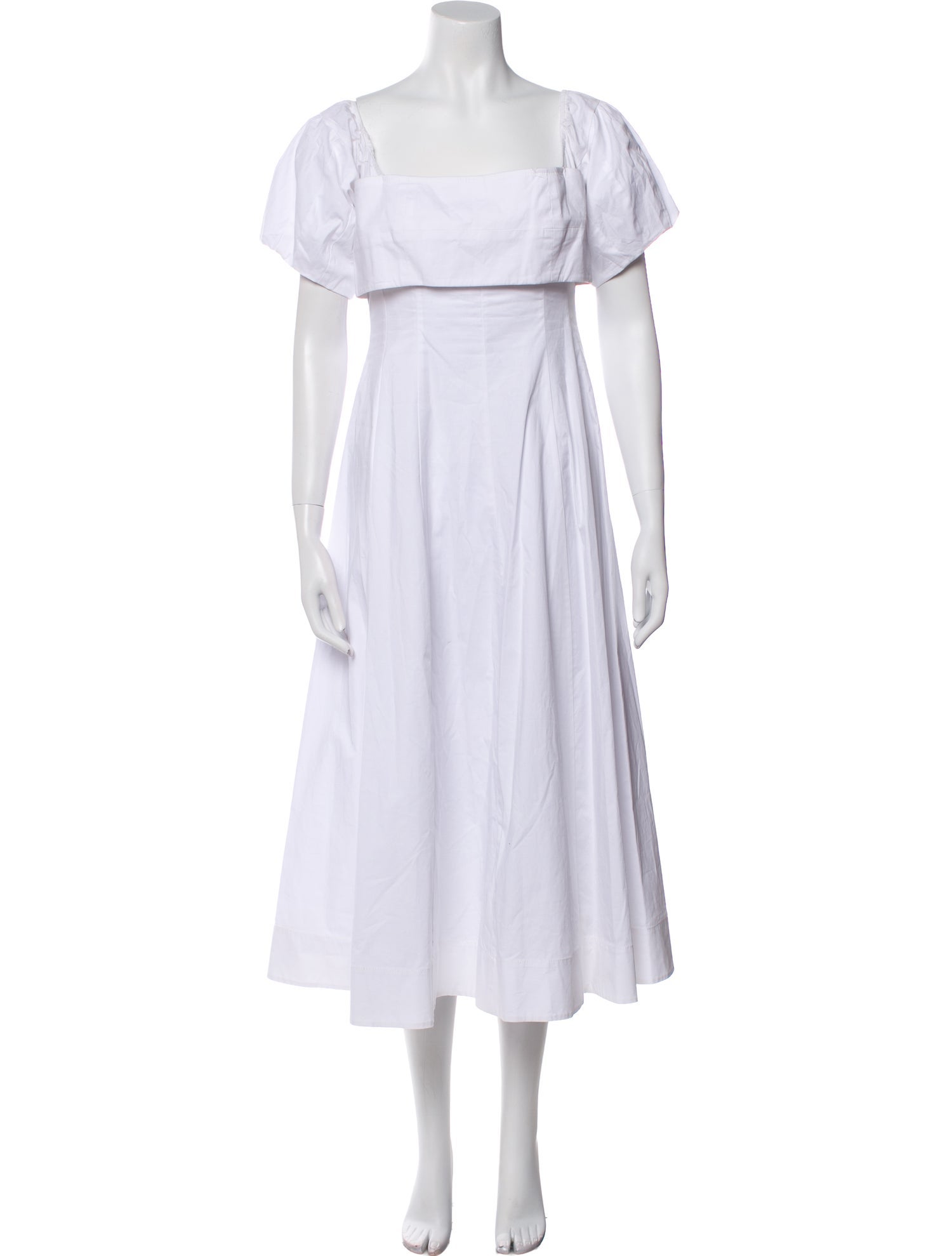 Staud Square Neckline Midi Length Dress